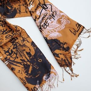 Harley Davidson Silk Scarf Biker Wear Motercycle Scarves Streetwear Graffiti